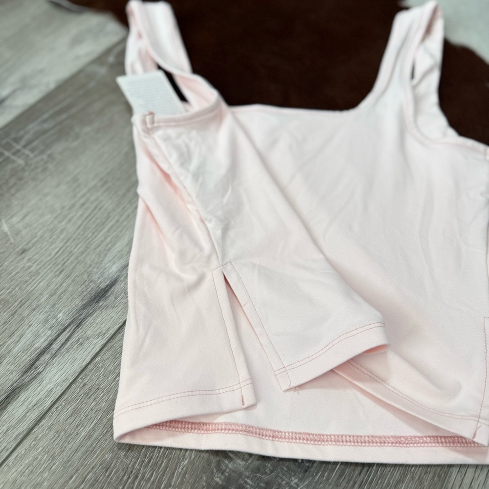 NWT Trendy Queen light pink sweetheart ruched crop tank top - Picture 5 of 6